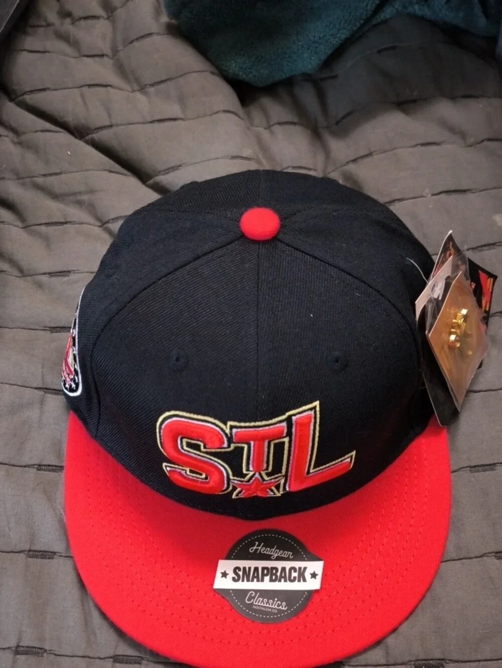 STL Embroidered Snapback Youth- Black & Red